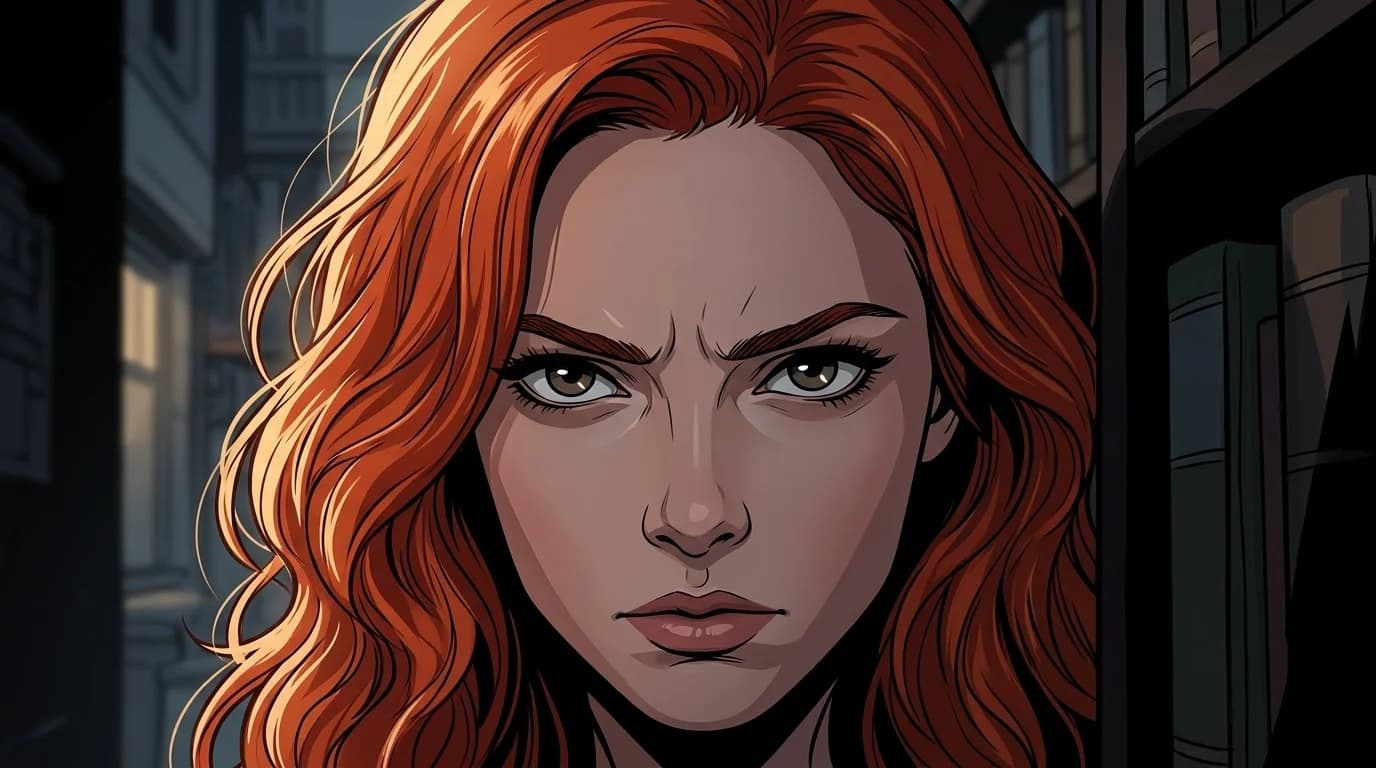 Ilustração da Lola com expressão de suspense, still de próximo capítulo
